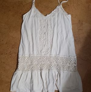 Miami Size Medium Woman's Juniors Spaghetti Strap Dress Cream Ivory Beige Color